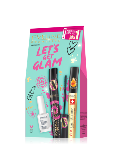 LET’S GLAM (MASCARA EXTENSION+ NAIL THERAPY 8IN1+ SOS LASH BOOSTER)