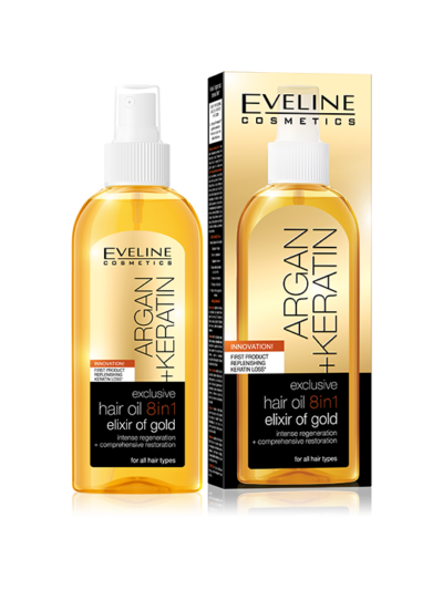 ARGAN + KERATIN EXCLUSIVE HAIR OIL 8IN1 ELIXIR OF GOLD